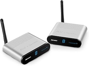 Zwbfu 2 4GHz AV Transceiver AV220 Wireless AV Transceiver 2 4GHz 8 Channel TransmitterReceiver Wirelss Stream o Video Up to 200m UK Plug