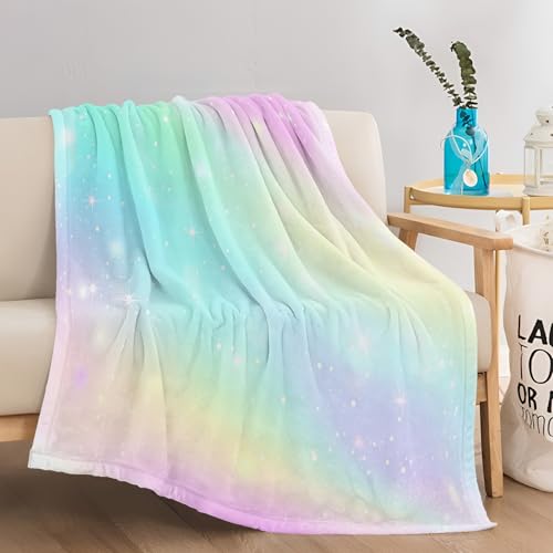 Couverture Polaire 130x150 arc-en-ciel pour lit et canapé en microfibre de flanelle - 5