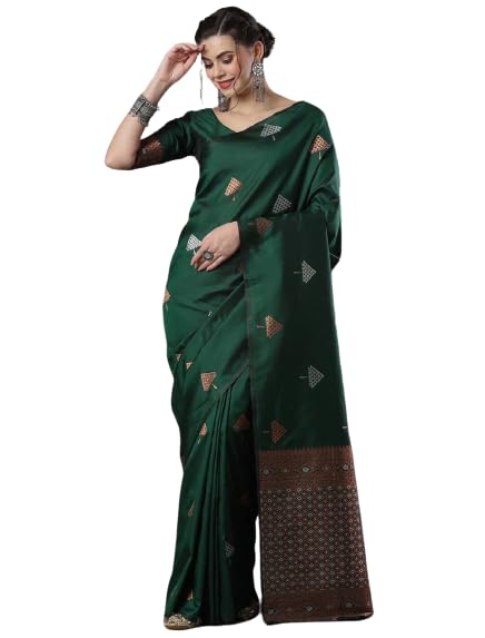 Image of Flosive Women Woven Beautiful Mix Color Kanjivaram Silk Saree With Zari Weaving