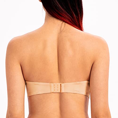 Image of MELENECA Women's Stay Put Padded Cup with Lift Underwire Push Up Strapless Bras