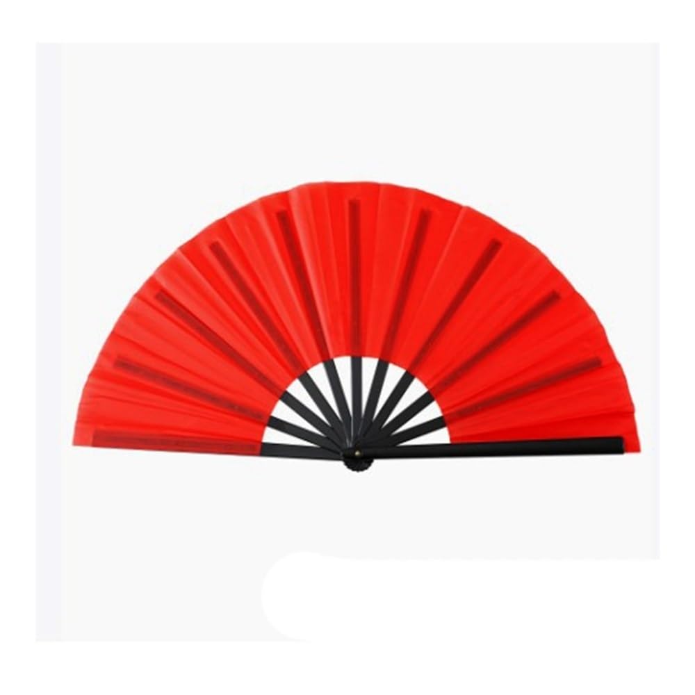 FENZORIQ 33cm Chinese Tai Chi Folding Fan - 10 Styles Performance Fan for Wushu & Yoga Training(Red)
