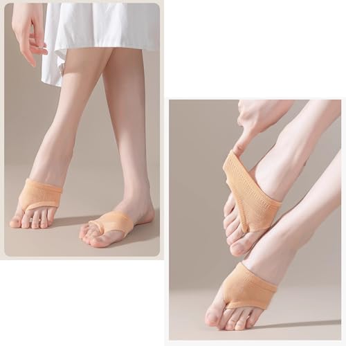 Image of DUNKOING Womens Open Toe Half Socks Peep Toe Topper Sock for Sandal Mule Flip Flop Clogs Forefoot Liner Socks 5-9