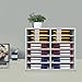 12 Compartments Mail Sorter, Mail Sorter Organizer with Adjustable Shelves, Medium Density Fiberboard Mail Center for Classifying and Storing Literature, Magazines (White)