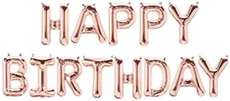SGODA Happy Birthday Mylar Balloons Letters Balloon Rose Gold