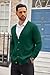 COOFANDY Men's Cardigan Sweater Long Sleeve Casual V Neck Button Down Knitted Sweater with Pockets Dark Green