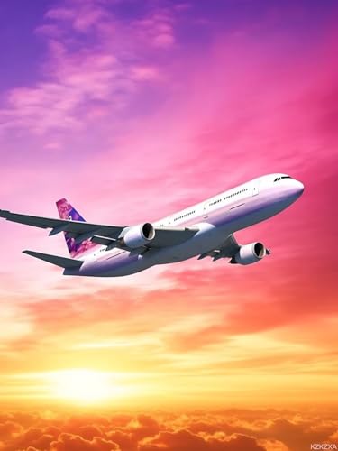 Art diamant rond complet avion volant, le cadeau idéal pour fan d'aviation