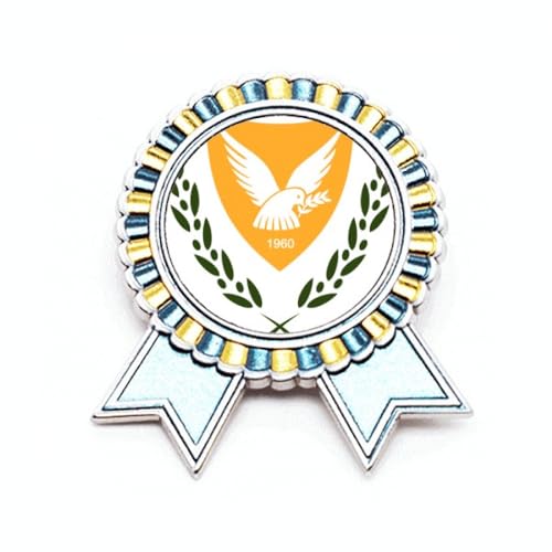 Broche avec emblème national de Chypre en métal taille M pour veste