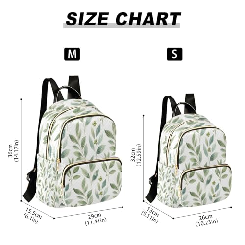 Mini sac à dos matelassé imprimé feuilles vertes ultra léger et moderne - 3