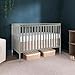Dream On Me Synergy 5-in-1 Convertible Full-Size Baby Crib with Toddler, Day & Full Bed Conversion in Cool Grey, GreenGuard Gold & JPMA, 3 Mattress Heights, Sustainable Pinewood