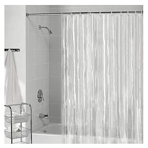 Cortina Box Banheiro Transparente + Presilhas 1,40x2,00 Mts