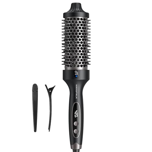 Image of Wavytalk Thermal Brush Blowout Boost Grande 1.77″ Big Bouncy Blowout Waves | Negative Ion Technology, Tourmaline Ceramic, 5 Temperature Settings Dual Voltage, Less Damage, Black