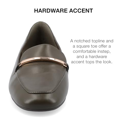 Image of Journee Womens Loafer Flat Notched Topline Square Toe Slip-On Block Heel - Wrenn Casual Dress Shoe