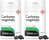 AIESI® Carbone Vegetale Attivo di grado alimentare in compresse da 500 mg (100 pezzi), Made in Italy (Confezione da 2)