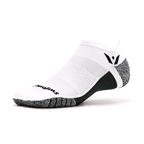 Swiftwick- FLITE XT ZERO Non-Slip Running Socks, Golf Socks, Ultimate Stability (White, Large)