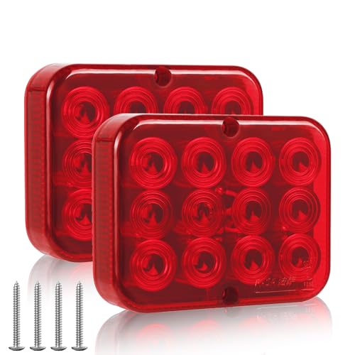 AOHEWEI 2 x Faro Antiniebla Trasero LED Luces Antiniebla Posterior Para Remolque Rojo 12V Impermeable Para Auto Remolque Caravana Camión
