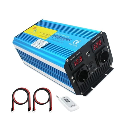 Inversor Corriente Inversor Onda Sinusoidal Pura Con Control Remoto Pantalla LCD Convertidor Energía Solar Autocaravanas 8000 W Enchufe Europeo 12 V/24 V CC A 220 V/230 V CA Transformador(AC24V,50HZ_A