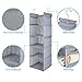 MAX Houser 5 Shelf Hanging Closet Organizer,Space Saver, Closet Hanging Shelves with (4) Side Pockets,Foldable,Light Grey