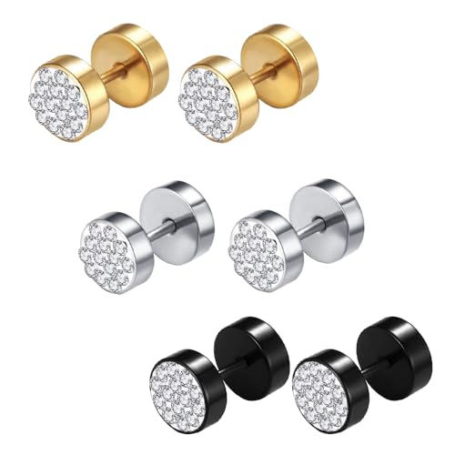 La Mejor Selección de Pendientes vidal vidal favoritos de las personas. 31 CHARIFIN arete formal hombre titanio Aretes acero inoxidable diamante Piercing figuras oreja aretes cristal acero quirurgico Aegro aretes para mujer 3 Pares