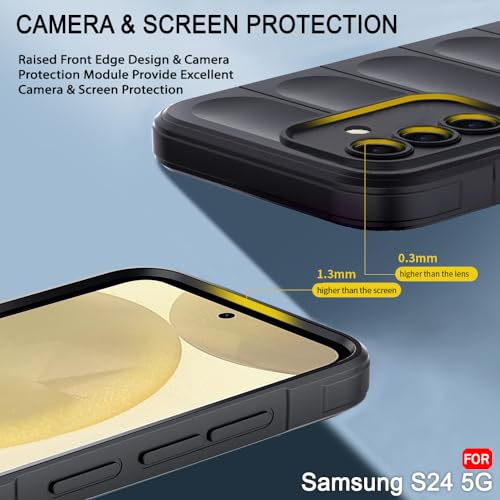 Image of TheGiftKart Liquid Silicon Back Cover Case for Samsung Galaxy S24 5G | Shockproof Military Grade Protection | Micro-Fibre Cloth On Inner Side | Built-in Anti-Slip Grip Samsung S24 Cover (TPU, Black)