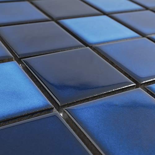 Bt-Pm22 2" X 2" Square Navy Blue Porcelain (Polish Finish) Floor & Wall Tile & Pool Tile Mosaic Tile 11-3/4 In. X 11-3/4 In. X 6Mm (Thickness) 1 Sheet=0.97 Sqt (1 Sheet) #TOP3
