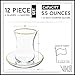 Vikko Turkish Tea Glasses & Saucers, Set, 6 Cups and 6 Plates, 5.5 Oz Tea Cups, Turkish Glass Tea Set For Six, Clear Glass Tea Cups And Saucers, Gold Accented