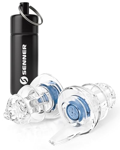 Senner ® MusicPro Soft | Gehörschutz Konzert, Musik, Disco und Festival - Ohrstöpsel extra soft, blau/transparent - mit Alubehälter für die Earplugs