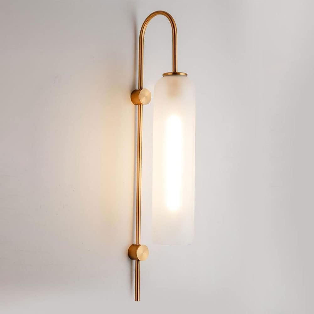 E26 Mid Century Light Smoke Gray Glass Gold Long Arm Wall Sconce Nordic Classical Living Room Wall Mount Lamp Frosted Green Modern Lighting For Bedroom Bedside Living Room Farmhouse