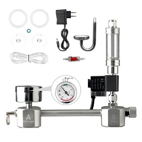 ACAGALA Aquarium DIY CO2 Generator System Kit CO2 Generator System mit Magnetventil Blasendiffusor Kohlendioxid Reaktor Kit für Pflanzen Aquarium