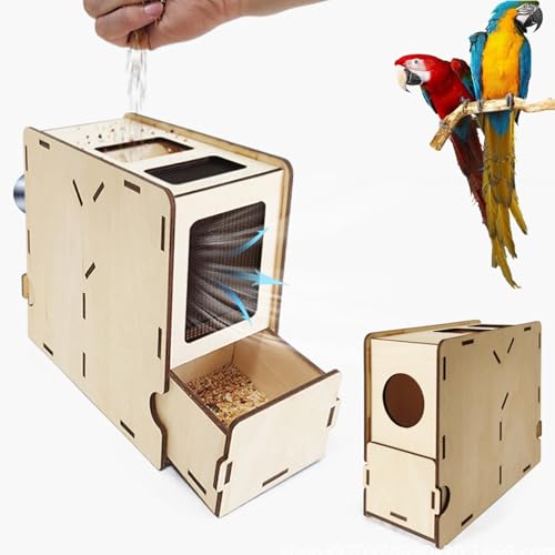 Máquina divisora de grano de madera con ventilador de velocidad ajustable y cajón para alimentación de pájaros y procesamiento de semillas