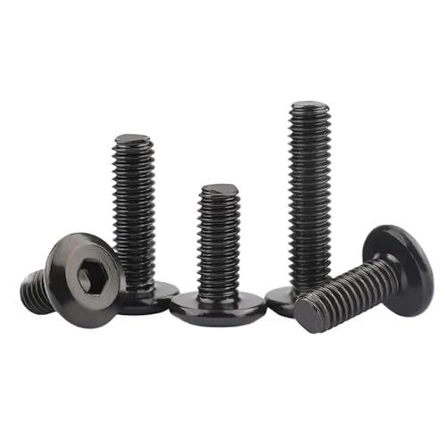 �Z�p���t���{���g�A M6 M8 Black Steel Furniture Connector Bolts Socket Flat Head Allen Screws 2pcs M8x20mm