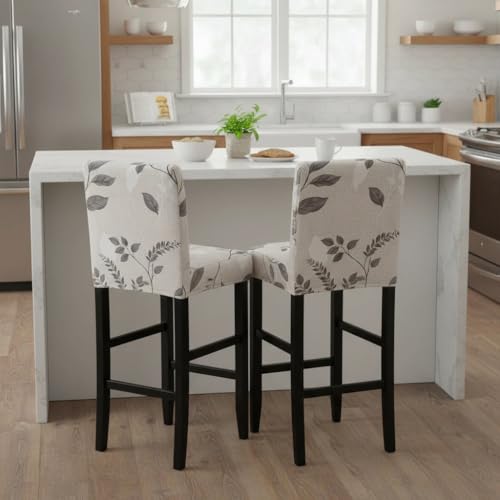 Image of Bar Stool Covers Counter Chair Slipcovers Set of 2,Color 02 | Stretch Barstool Seat Covers,Washable Removable Pub Tall Stool Slipcover,Bar Chair Cover for Kitchen Dining Room Cafe