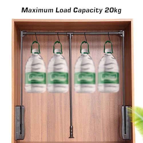 Tringle à vêtements rétractable penderie escamotable dressing charge lourde - 6