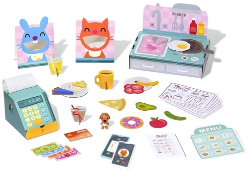 Sago Mini Pet Café Activity Box with Pretend Play Kitchen Toys, a Collectible Toy Figure, Kids Toys for Boys & Girls Ages 3 and up