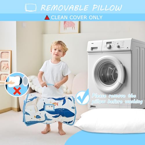 Image of Lasoftan Toddler Nap Mat with Pillow and Blanket, Extra Large Rolled Napping Mats,Slumber Bags for Boys Girls,Kids Sleeping Bag for Daycare, Preschool Travel Camping