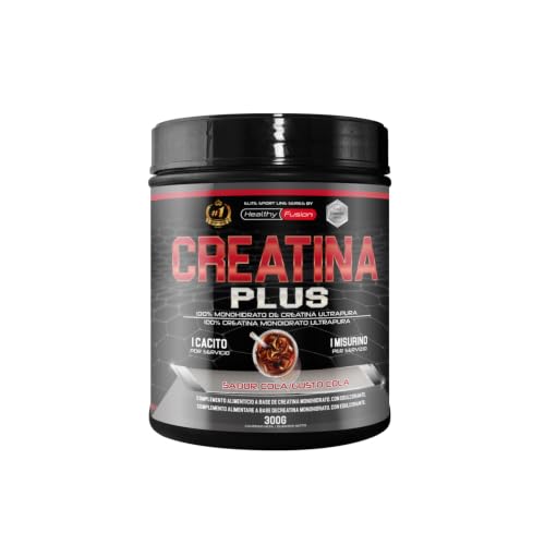 Healthy Fusion Creatina Monohidratada en Polvo | 2.8 g/dosis Creatina | Fórmula 100% pura sin aditivos | Creatina Micronizada 200MESH | Apoyo al Rendimiento y Desarrollo Muscular | 300g sabor cola