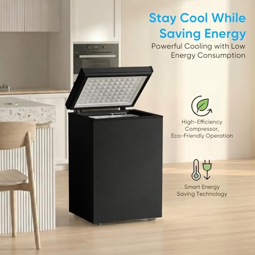 Image of 5.0 Cubic Feet Energy Saving Deep Freezer, Black