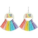 教師用イヤリング 女性用 鉛筆型 リボンイヤリング かわいい カラフル ハート ダングルプレッピーイヤリング リボン トレンディイヤリング クールペンシルイヤリング 教師用 卒業式 クリエイティブジュエリー, 銅。, 宝石なし。