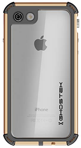 Ghostek Atomic Waterproof for iPhone SE (2020) Case, iPhone 7, iPhone 8 Phone Cover with Heavy Duty Underwater Protection Aluminum Metal Frame (Gold)