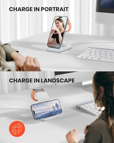 GEEKERA 3-in-1 Induktive Ladestation für Apple Watch und iPhone, AirPods – Ansicht 3