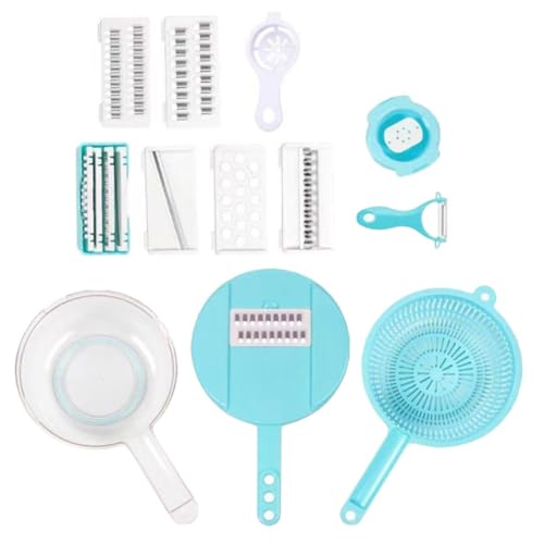 DINHEAROM Juego de Ralladores de Verduras Reutilizable Cortadora de Cocina Multiusos, Acero Inoxidable y Pp, Resistente y No Se Dobla, Adecuado para Preparar Ensaladas y Guarniciones