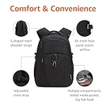 Amazon Basics Travel Laptop Backpack for 15.6 inch Laptop, Black - Image 2