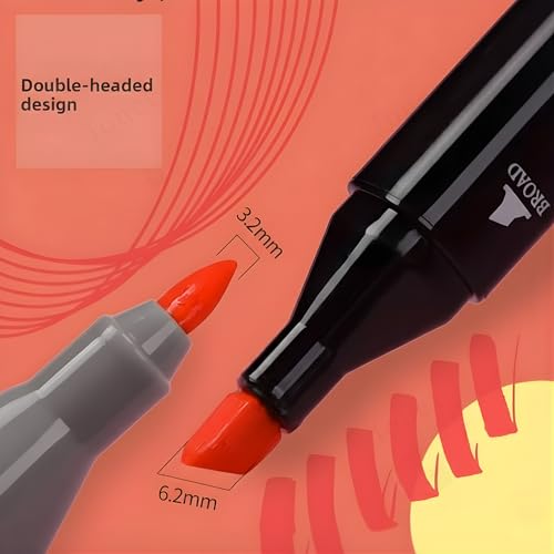Image of JOUET Alcohol Markers Set of 60 Dual Tip Brush & Color Marker Pens for Drawing, Sketching, Calligraphy, and Colouring | Multicolor Dual Tip Sketch Pens for Artists, Kids & Adults