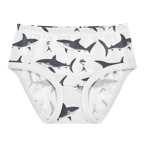 Wusikd Shark Girls' Underwear Cotton White Girls Briefs Soft Toddler Underwear 2T