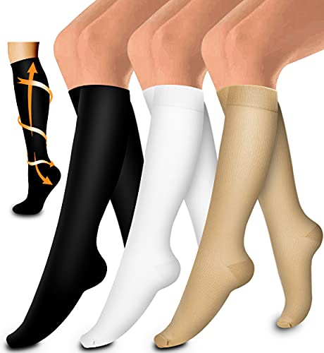 3 Pack Medical Compression Sock-Compression Sock For Women and Men Circulation -Best for Running,Nursing,Athletic Sports