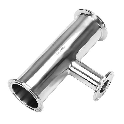Image of DERNORD Reducing Clamp Tee 3 Way Stainless Steel 304 Sanitary Fitting (Pipe OD: 2 inch x 2 inch x 1 inch)