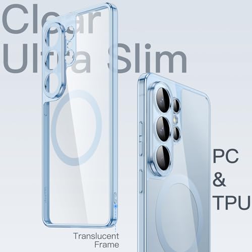 Image of JETech Magnetic Slim Cover Case for Samsung Galaxy S26 Ultra, Compatible with MagSafe, Camera Lens Full Protection, Ultra-Thin Lightweight Clear Minimalist Protective Phone Cover (Omphalodes)