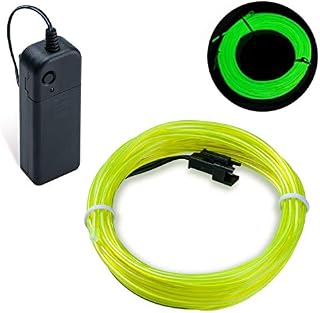 COVVY Neon Glowing Strobing Electroluminescent Light Super Bright Battery Operated EL Wire Cable for Cosplay Dress Festival Halloween Christmas Party Carnival Decoration (Purple, 5M)