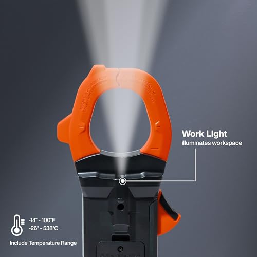 Image of Klein Tools CL910 2000V 2000A AC /DC Auto-Ranging Digital Clamp Meter with TRMS, Worklight, Backlit Display, Solar Panel Wind Turbine High Voltage Testing