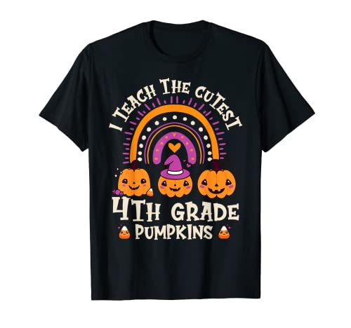 Maestro Halloween I Teach the Cutest 4th Grade Calabazas Camiseta