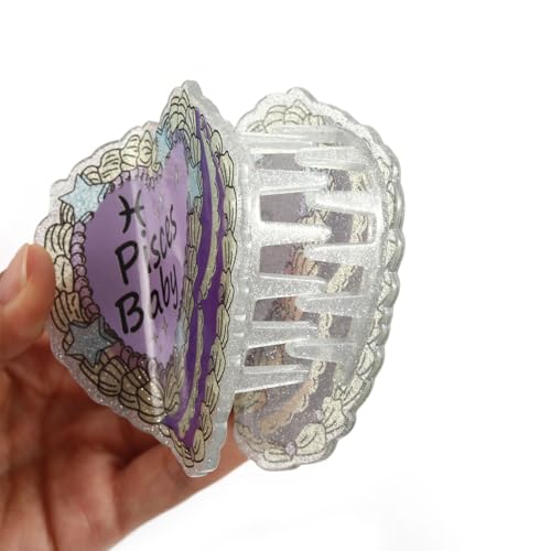 Pisces Baby Hair Clip,Personalized Gift Personalized Acetate Hair Claw Clip for Women